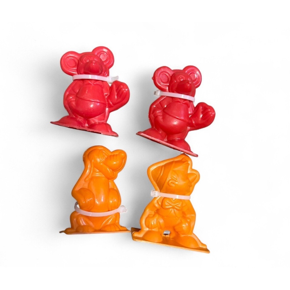 Vintage Disney Dough Mold Lot Mickey Pluto Donald Hong Kong 4pc Playset 70's